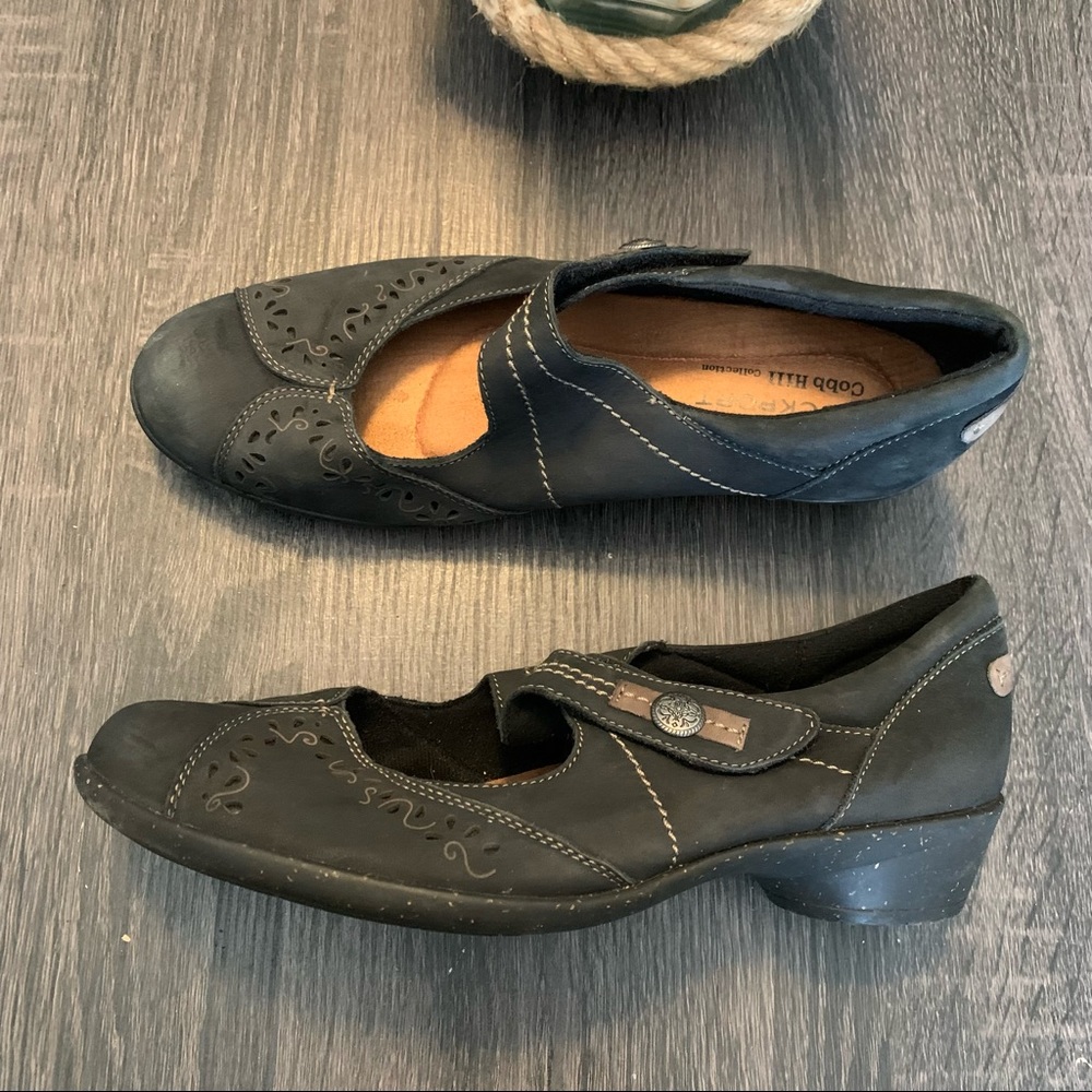 ROCKPORT Cobb Hill Black Leather Mary Jane Shoes 8